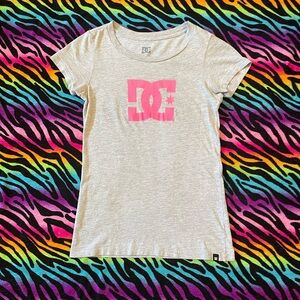 Y2k DC Gray and Pink Short Sleeve Tee